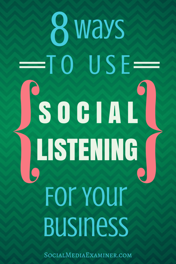 8 sätt att använda social lyssnande för ditt företag
