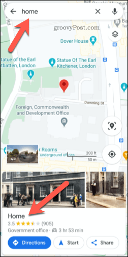 En sparad Google Maps-adress