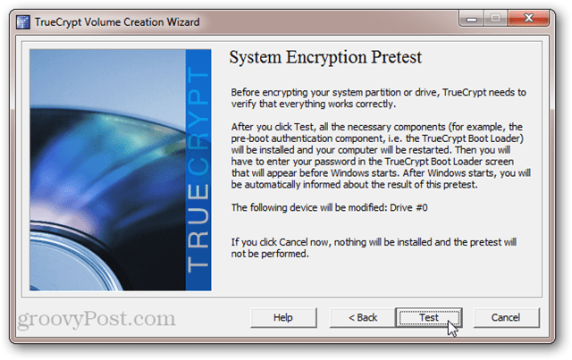 TrueCrypt System Encryption Pretest