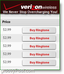 Gör dina egna ringsignaler -Verizon debiterar $ 3 vardera! Inte groovy