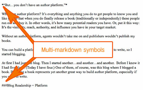multimarkdown-symboler i text
