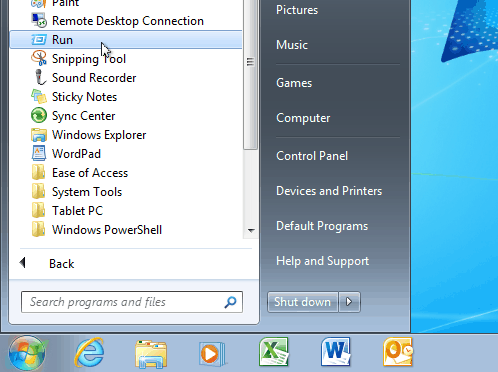 Startmeny för Windows 7
