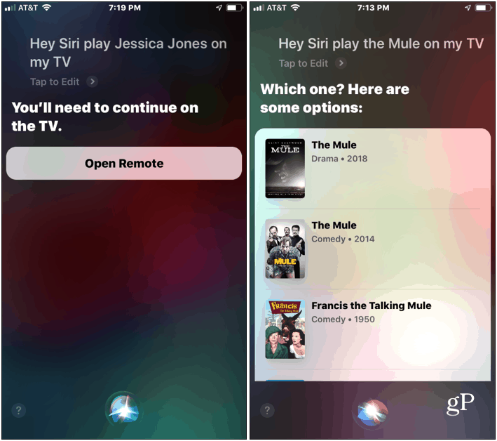 Siri med Apple TV