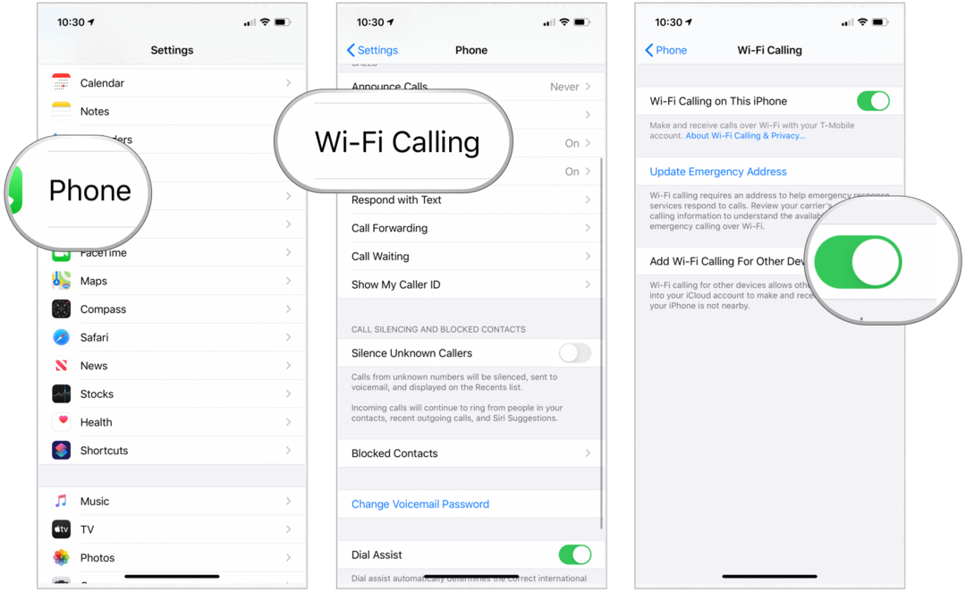 iPhone Wi-Fi-samtal på andra enheter