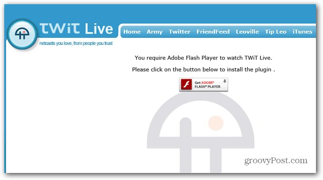 Flash-webbplats ej godkänd