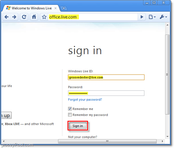 logga in på windows live