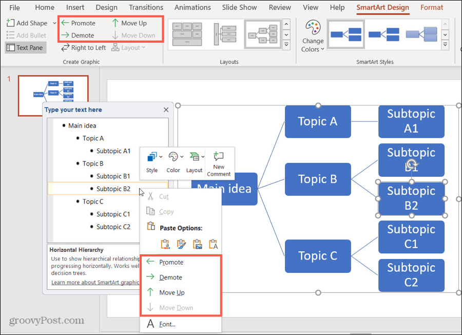 Flytta en form på Mind Map