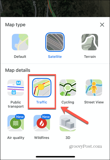 google maps livetrafik aktiverad