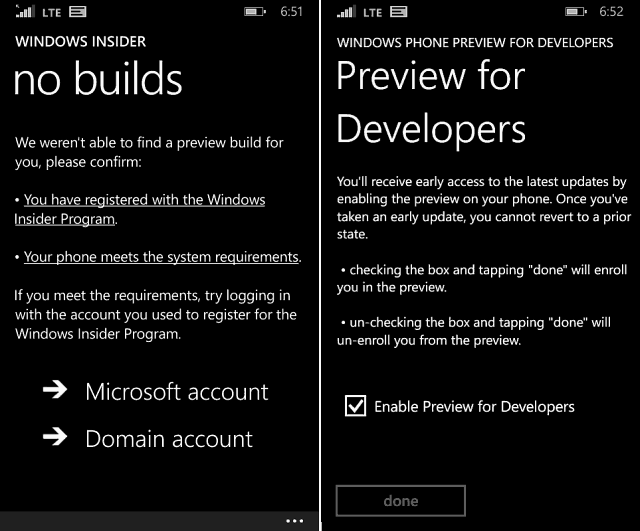 Förhandsvisning av Windows Phone 10 för att stödja 512MB-enheter