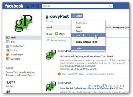 Facebook lägger till intresselistor: Hur man använder dem