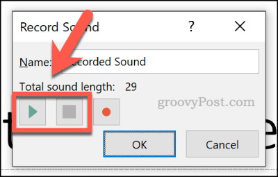 Spela eller stoppa ljud i PowerPoint