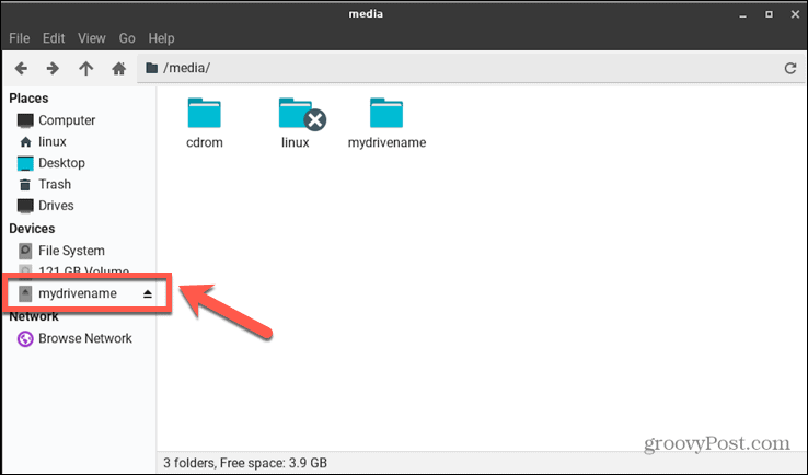 linux monterad disk