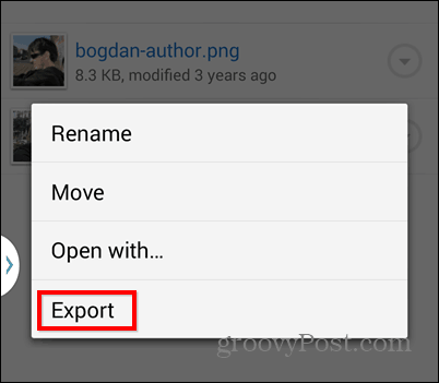 Dropbox-export till SD-export