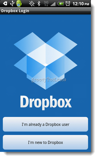 Android Dropbox Installera Dropbox-inloggning