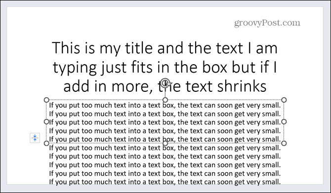 powerpoint överfull text