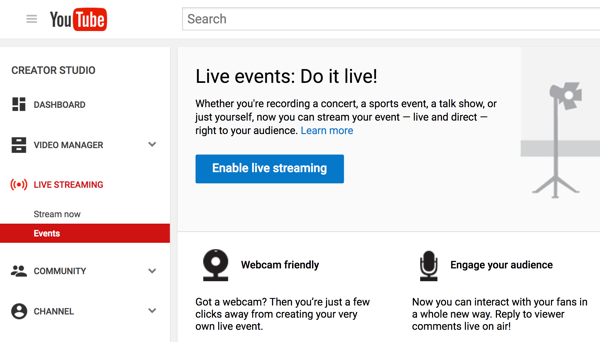 Ställ in Hangouts On Air med YouTube Live för att göra din videointervju.