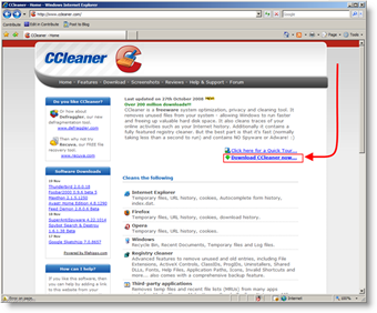 Ladda ner CCleaner för att ordentligt torka / ta bort filer och cache från windows