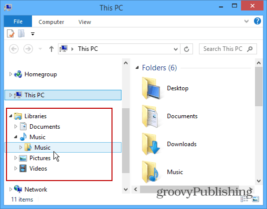 Windows 8.1 Tips: Ta tillbaka bibliotek i File Explorer