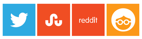 logotyper för twitter stumbleupon reddit outbrain