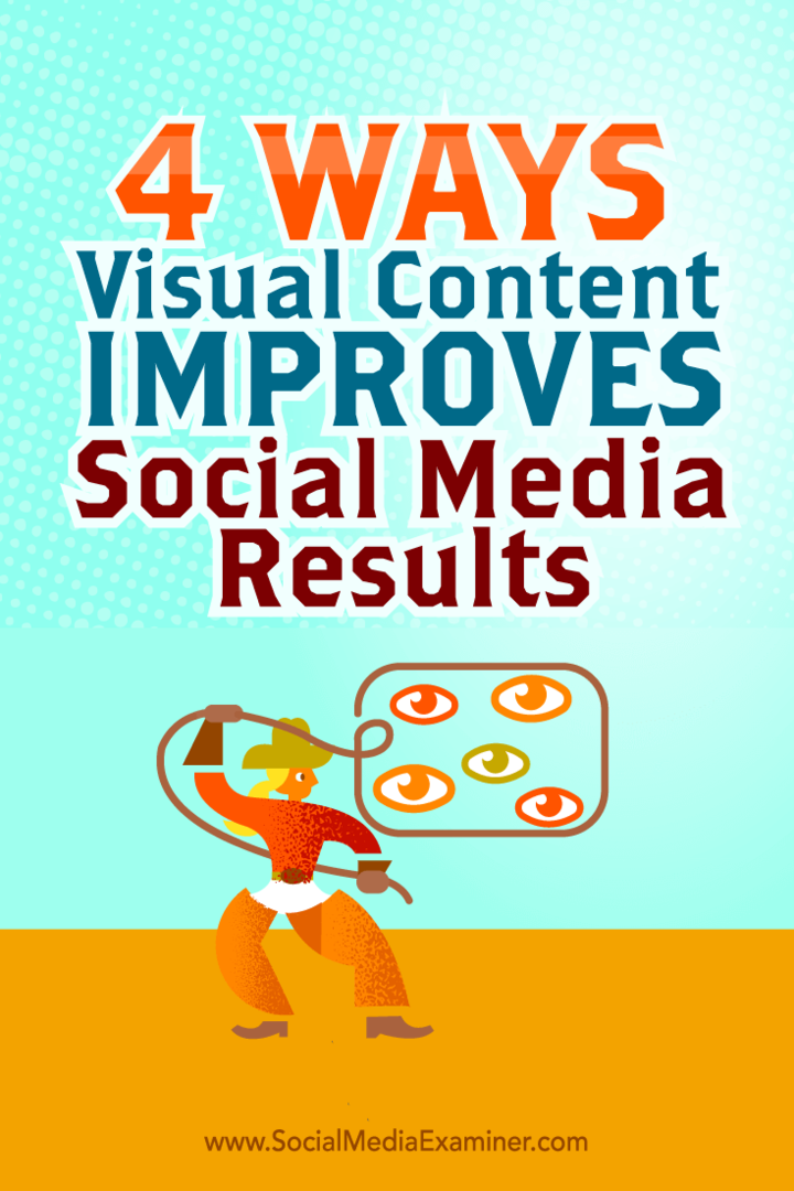 Tips om fyra sätt att förbättra dina sociala mediaresultat med visuellt innehåll.