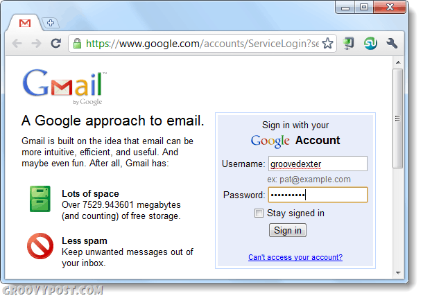logga in på Gmail med krom två gånger