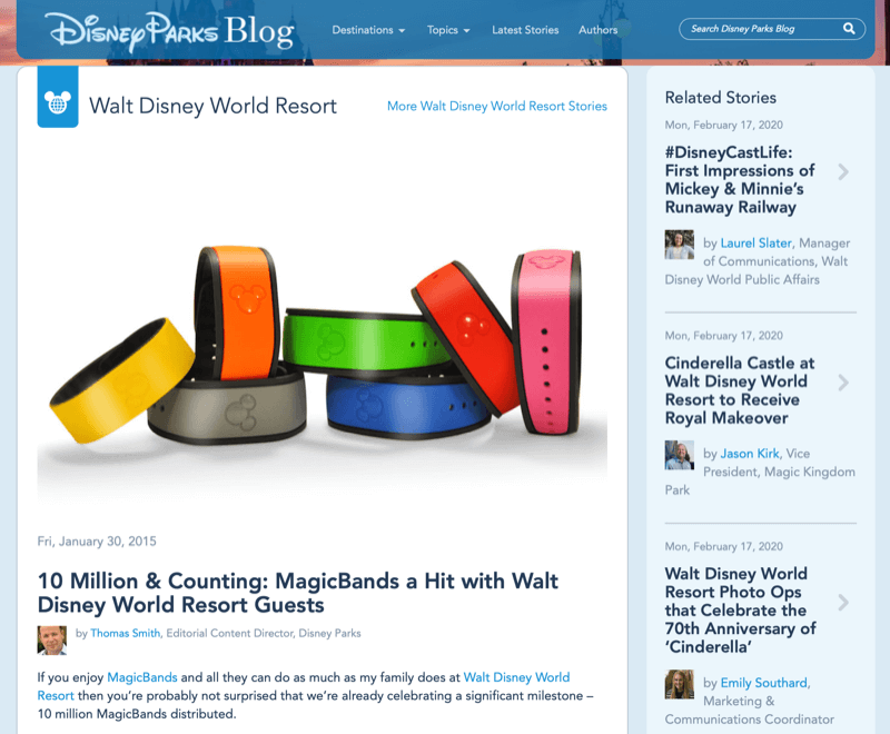 Disney MagicBand-artikel från Disney-bloggen
