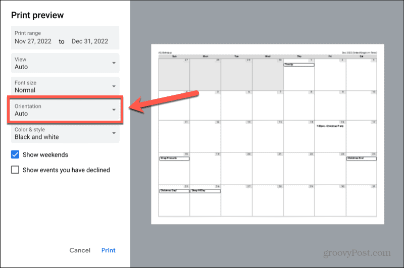 google kalender orientering
