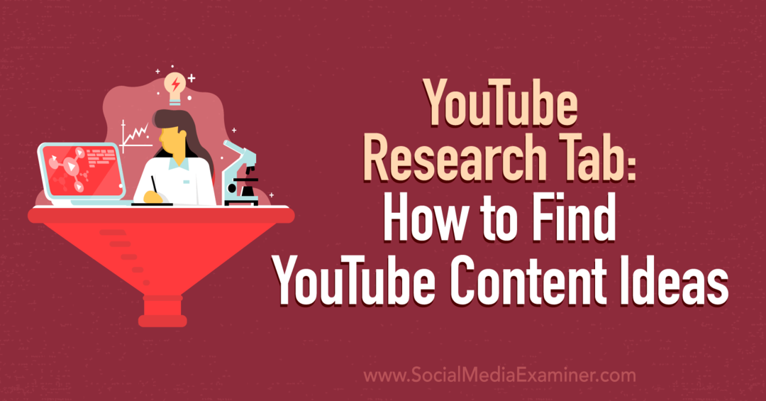 YouTube Research-fliken: Hur man hittar YouTube-innehållsidéer av Social Media Examinator