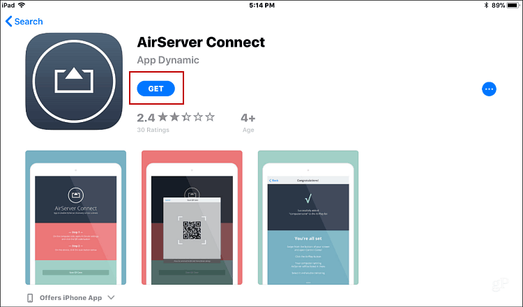 Installera AirServer Connect iOS