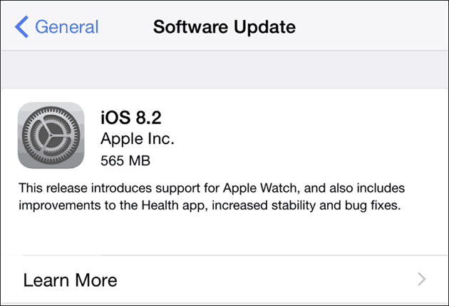 Apple iOS 8.2 för iPhone och iPad - Programuppdatering