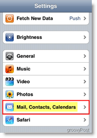 Apple iPhone öppnar post, kontakter och kalendrar