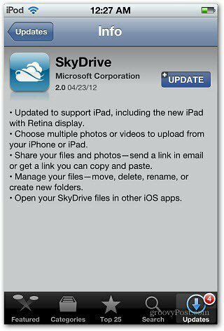 SkyDrive iOS-uppdatering