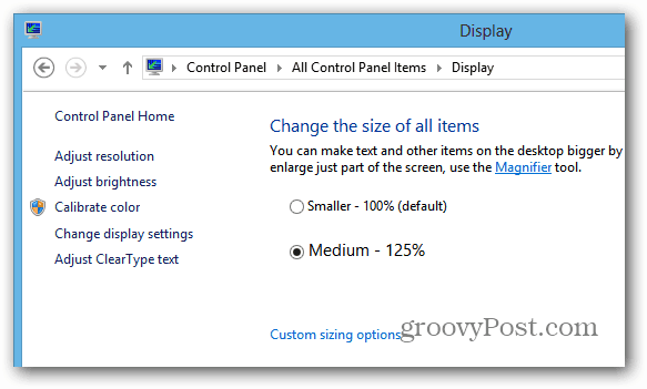 Surface RT Display Options