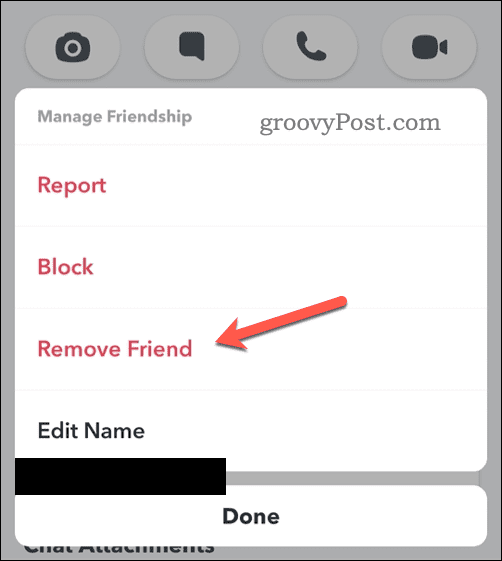 Möjlighet att ta bort en Snapchat-vän