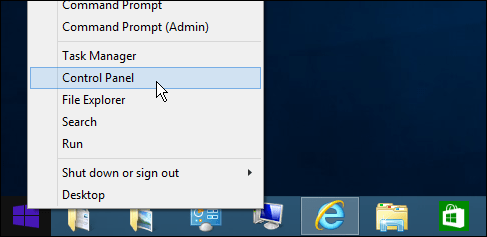 Kontrollpanelen Windows 8