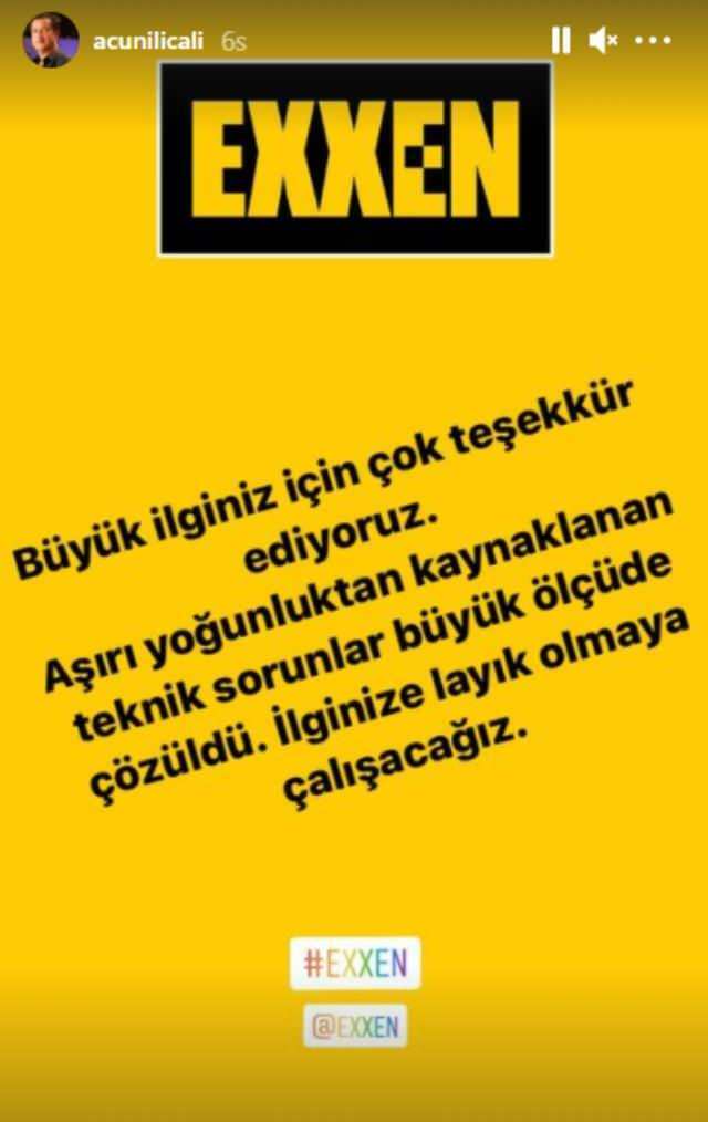 Uttalande kom från Acun Ilıcalı om Exxen-klagomål