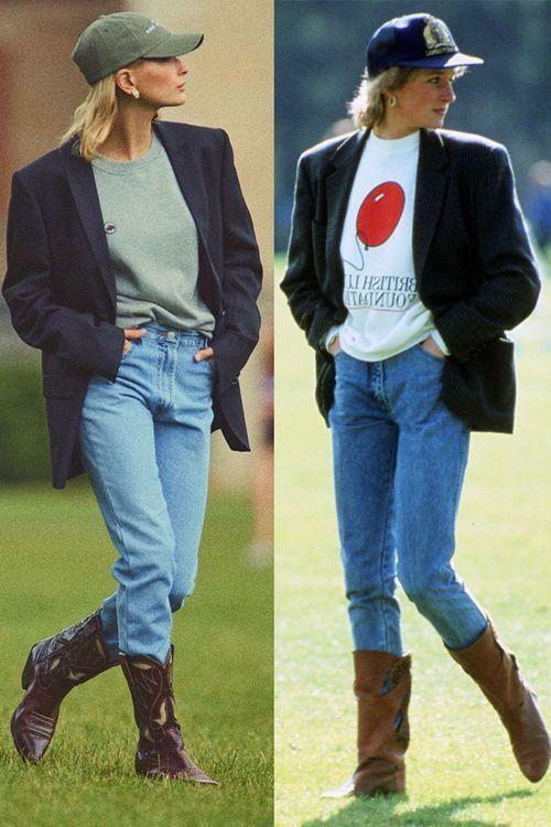 Princess Diana inspirerad cowboy boot kombination