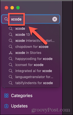 appbutik sök efter xcode
