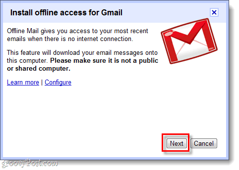 installera offlineåtkomst för gmail