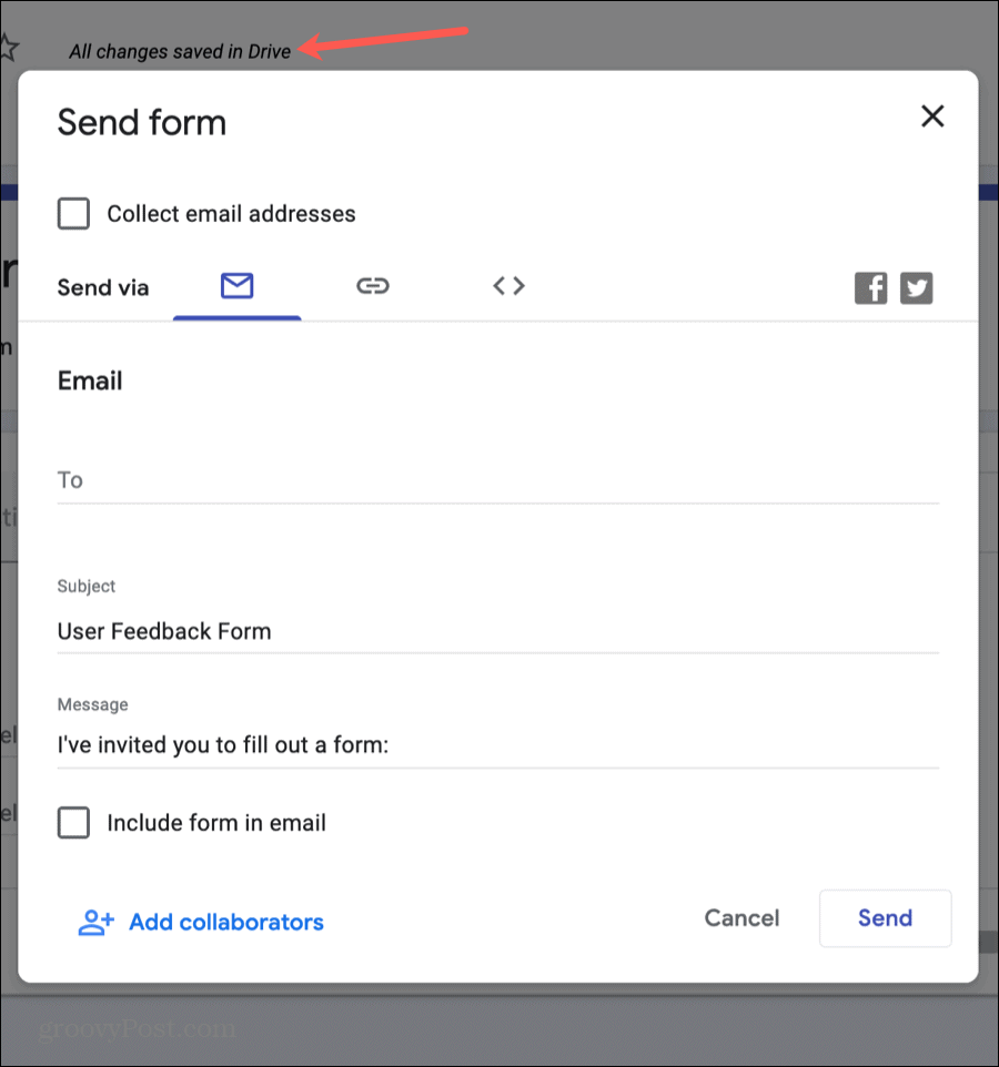 Google Formulär Skicka ditt formulär