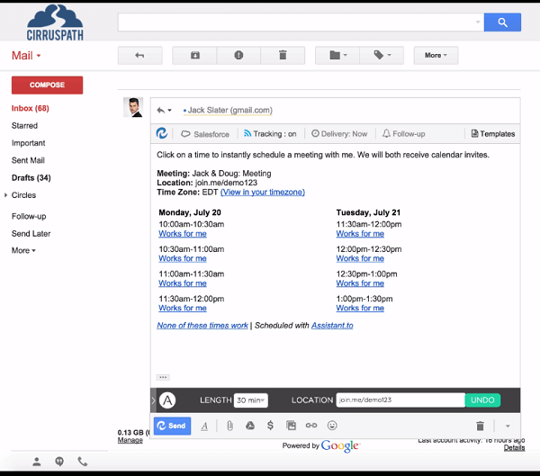 Planera enkelt möten via Gmail med Assistant.to.