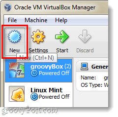 Skapa en ny VM i Virtualbox