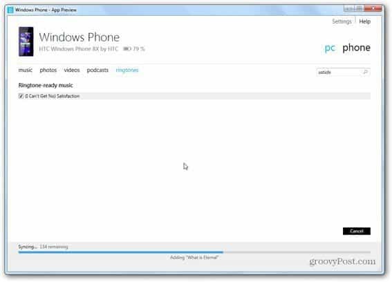 windows phone 8 windows phone app synkroniserar innehåll ringsignaler