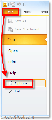 lansera Office 2010 preferenser och alternativ