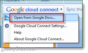 google cloud connect öppen meny - via googledocs blogspot