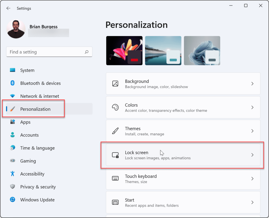 Personalisering använder skärmsläckare Windows 11