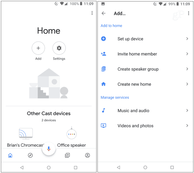 Google Home App Lägg till enhet
