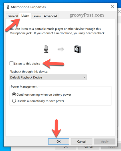 Inaktivera mikrofonlyssning på Windows 10