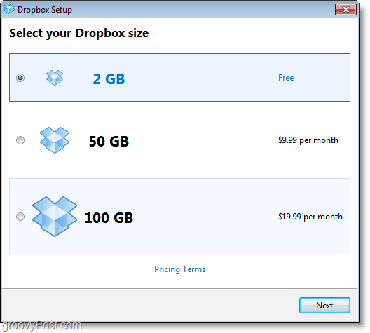 Dropbox-skärmdump - få ett gratis 2GB-konto