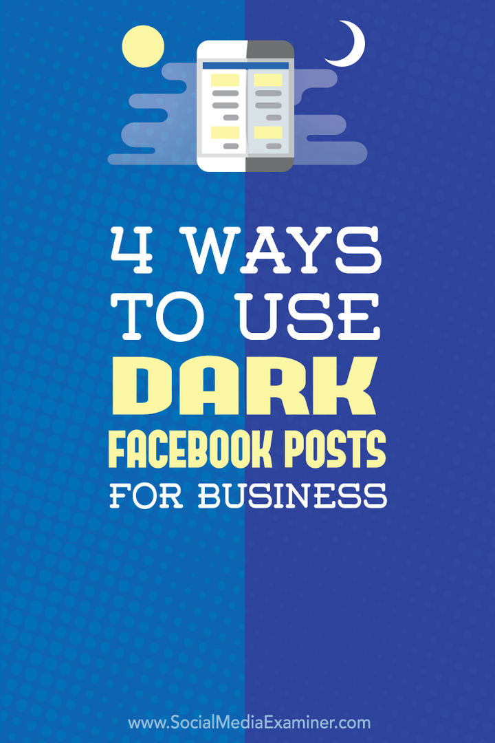 hur man använder mörka facebook-inlägg för företag